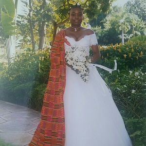 WEDDING DRESS White V Cut Size 8